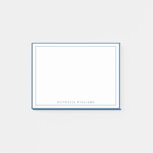 Post-it® Papeterie de base simple avec bordure bleu marine (Devant)