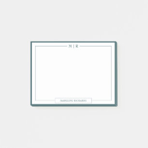 Post-it® Papeterie de bordure vert fumée à monogramme class
