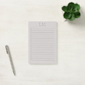 Post-it® Papeterie Monogramme Gris Taupe Moderne (Bureau)