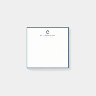 Post-it® Papeterie personnalisée avec une bordure bleu mari