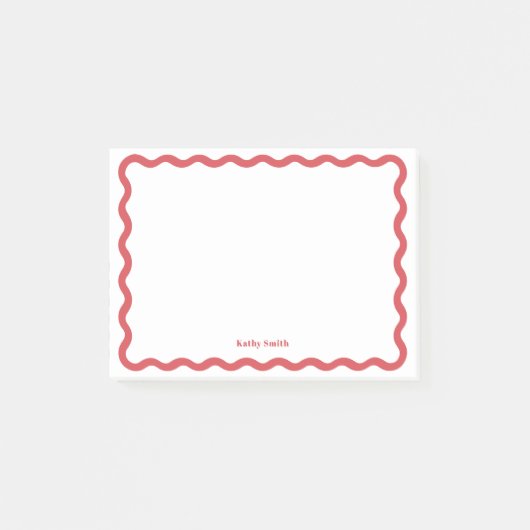 Post-it® Papeterie personnalisée rouge élégant rétro (Devant)