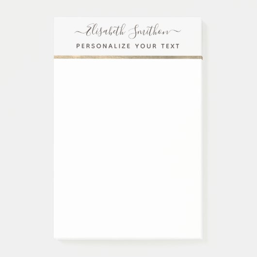 Post-it® Papeterie personnelle simple élégante script (Devant)