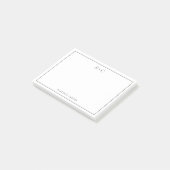 Post-it® Papeterie simple moderne avec initiales et bordure (Incliné)