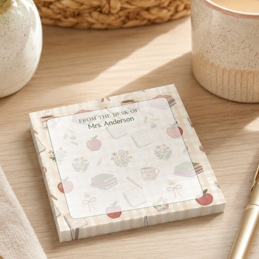 Post-it® Papier à lettres de l'enseignant à motif Gingham a