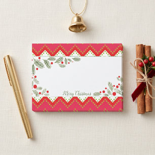Post-it® Papier à lettres de vacances Chevron Rouge Hiverna