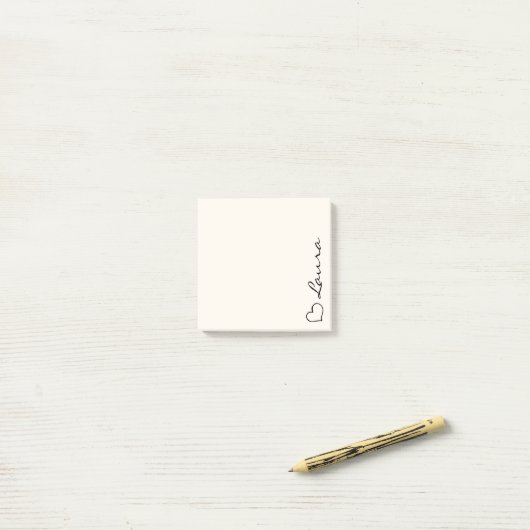 Post-it® Papier autocollant personnalisé avec nom écriture (Sur un bureau)