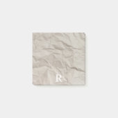 Post-it® Papier crumplé beige tan plié monogramme robuste (Devant)