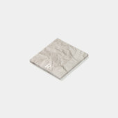 Post-it® Papier crumplé beige tan plié monogramme robuste (Incliné)