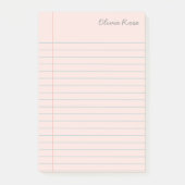 Post-it® Papier de Carnet d'école linéaire personnalisé ros (Devant)