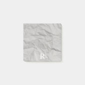 Post-it® Papier grisâtre écroulé plié durci monogramme rétr (Devant)