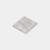 Post-it® Papier grisâtre écroulé plié durci monogramme rétr (Incliné)