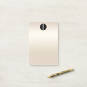 Post-it® Papier Kraft Monogramme Rustique Doré Perle Paille (Sur un bureau)