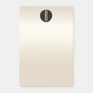 Post-it® Papier Kraft Monogramme Rustique Doré Perle Paille