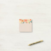 Post-it® Papier Kraft Pêche Florales Rustique Chic (Sur un bureau)