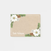 Post-it® Papier Kraft Pinecone Flore blanche (Devant)