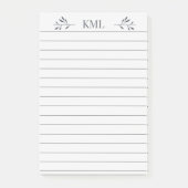 Post-it® Papier ligné personnalisé avec monogramme de feuil (Devant)