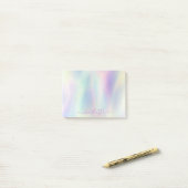 Post-it® Papier Nom Arc-en-ciel Pastel Iridescent Holograph (Sur un bureau)