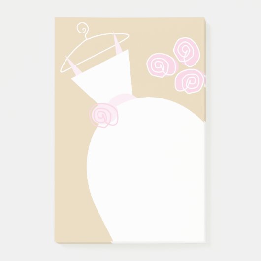 Post-it® Papier note adhésif vertical rose beige robe de ma (Devant)