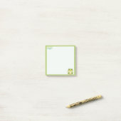 Post-it® Papier note grenouille vert pastel style Kwaii (Sur un bureau)