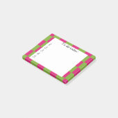 Post-it® Papier note Post It à carreaux rose vif et vert (Incliné)