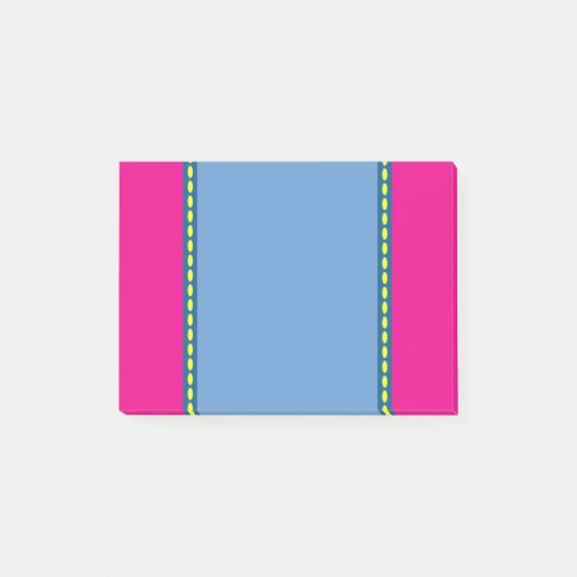 Post-it® Papier note Post It rose, bleu et jaune (Devant)