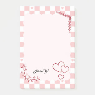 Post-it® Papier notes à motif carreaux rose
