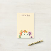 Post-it® Papier notes adhésif Chat Floral Mignon Kawaii Fle (Sur un bureau)