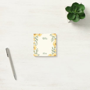 Post-it® Papier notes adhésif floral pavot jaune personnali
