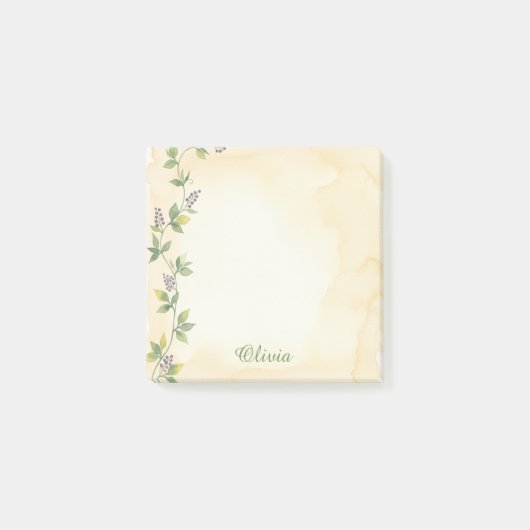 Post-it® Papier notes adhésif personnalisé Crème Botanical  (Devant)
