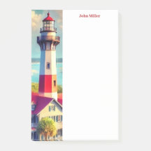 Papier notes adhésif phare à l'aquarelle