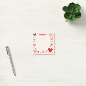 Post-it® Papier-notes adhésifs d'amour romantique avec nom (Bureau)