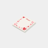 Post-it® Papier-notes adhésifs d'amour romantique avec nom (Incliné)
