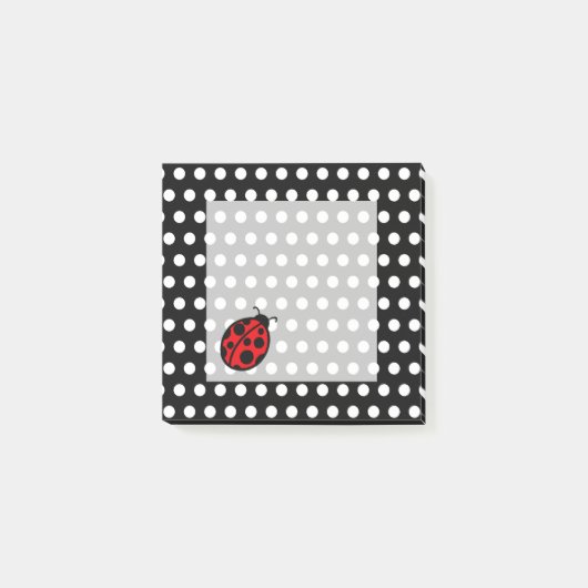 Post-it® Papier notes coccinelle pois noirs  (Devant)