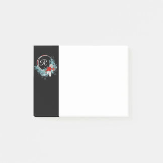 Post-it® Papier notes de 4x3 avec couronne de Noël monogram