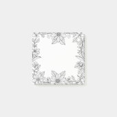 Post-it® Papier Notes de Couleur Amusant Bordure Florale (Devant)