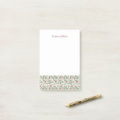 Post-it® Papier notes de Noël à motif de feuillage aquarell (Sur un bureau)