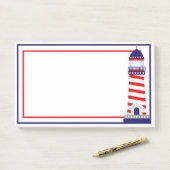 Post-it® Papier-notes drapeau américain phare Rouge Blanc B (Sur un bureau)