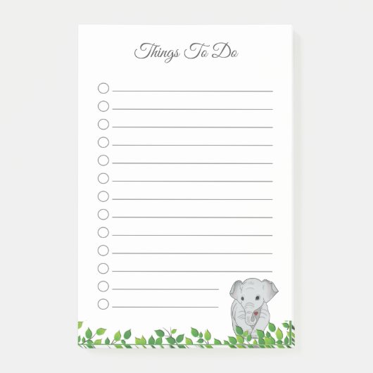 Post-it® Papier-notes Éléphant pour Choses à Faire (Devant)