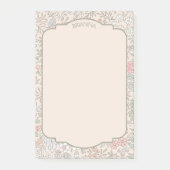 Post-it® Papier-notes floral pastel avec nom—Post-it Notes (Devant)