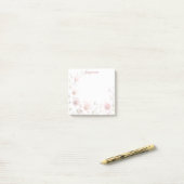 Post-it® Papier notes floral rose blanc élégant (Sur un bureau)