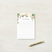 Post-it® Papier Notes Floral Rustique avec Feuillage (Sur un bureau)