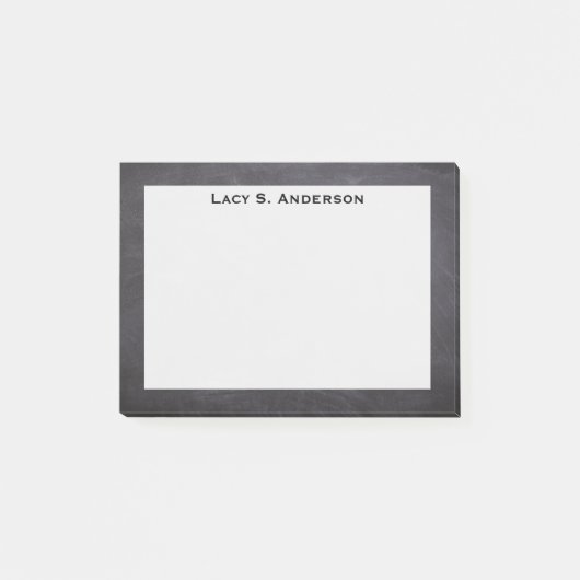 Post-it® Papier notes gris Monogramme Tableau noir (Devant)