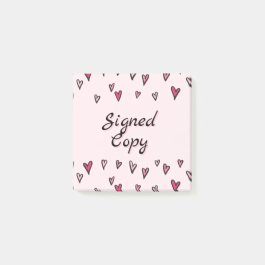 Post-it® Papier-notes Hearts Signed Copy pour auteurs (Devant)