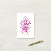 Post-it® Papier-notes Mandala Floral Rose | Bohème Esthétiq (Sur un bureau)