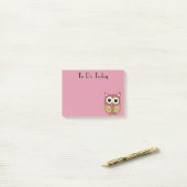 Post-it® Papier notes mignon hibou floral rose (Sur un bureau)