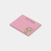 Post-it® Papier notes mignon hibou floral rose (Incliné)