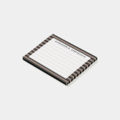 Post-it® Papier notes Monogram Taupe Brun et Rayure Noire (Incliné)
