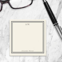 Papier-notes Monogrammé Coquille d'Œuf & Gris