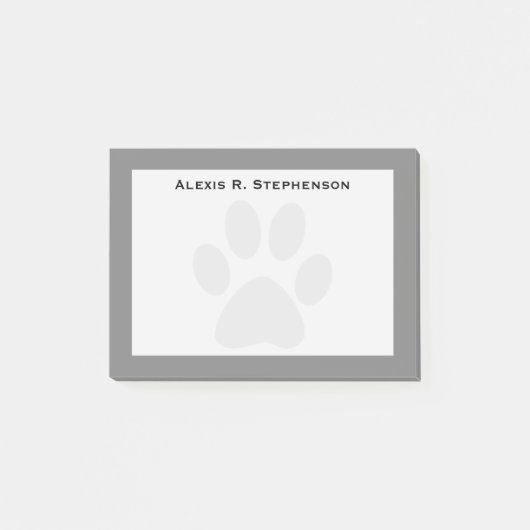 Post-it® Papier notes Monogramme empreinte de patte d'anima (Devant)