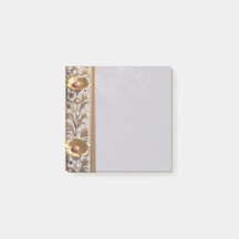 Papier notes motif ornement floral doré